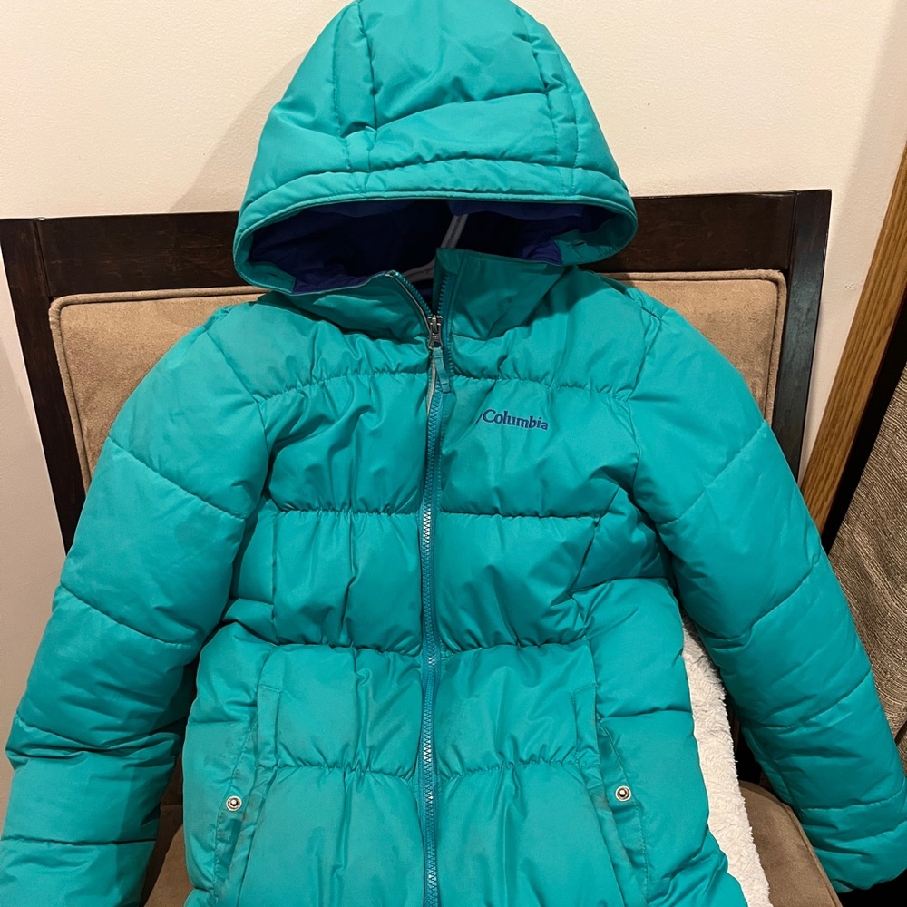Girls Large 14-16 Columbia Jacket Teal Purple